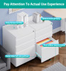 SISESOL 3 Drawer Mobile File Cabinet Under Desk Storage, Lock, 11" - White