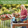 LAWYAMAI 30" 2 Pcs Metal Flower Planter Basket B0BYCS96NF - Black