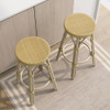 Greemotion Binde Boho 30"x30" Barstools All-Weather Wicker Set of 2, Natural