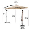 SERWALL 10ft Patio Offset Umbrella With Crank & Cross Base,B08R5743B4 - Beige New