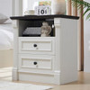 Aitjunz 26" Tall Farmhouse Nightstand, 2 Drawers, End Table, Side Table - White New
