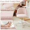 VINGLI Cute Candy Chair Armless Comfy Small Office Desk Vanity Chair - Pink