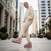 CUSHIONAIRE Platform Ankle Boots Suede Faux Fur Lining Cozy Winter -PINK 8.5 New