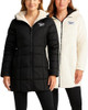 Reebok Womens Winter Jacket - Reversible Sherpa-Lined Puffer Faux Fur Hood New