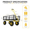 YLWSHRNT STEEL GARDEN CART, 2-IN-1 HEAVY DUTY WAGON 900 LBS , BLACK/YELLOW