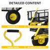 YLWSHRNT STEEL GARDEN CART, 2-IN-1 HEAVY DUTY WAGON 900 LBS , BLACK/YELLOW