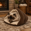 SPOT Sleep Zone Cuddle Cave - Cat Cave Bed for Indoor Cats and Mini Dogs Brown New