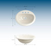 PROFLO Rockaway 20-1/2" Oval Vitreous China Drop In Bathroom Sink New