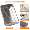 KERHOUZE STAINLESS STEEL LITTER BOX LID LARGE CAT POOP SCOOPER - LIGHT GRAY