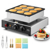 VEVOR DUTCH PANCAKE MAKER, 9PCS 76MM DIAMETER DORAYAKI BAKER MACHINE - SILVER