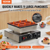 VEVOR DUTCH PANCAKE MAKER, 9PCS 76MM DIAMETER DORAYAKI BAKER MACHINE - SILVER