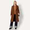 AMAZON ESSENTIALS WOMEN'S RELAXED-FIT WOOL-BLEND COAT - CARAMEL HEATHER LARGE