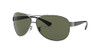 RAY-BAN MENS AVIATOR SUNGLASSES GUNMETAL/POLARIZED GREEN RB3386 - SIZE 63