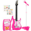 Best Choice Products Kids Electric Guitar Set Microphone Amp AUX Input - Pink New