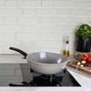 Fissler Ceratal Comfort 12" Ceramic Non-Stick Wok, 5.5 Quart, Warm Grey