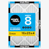 SIMPLY 16X25X4 AIR FILTER MERV 8, 1 PACK, ACTUAL SIZE: 15.5"X24.5"X3.63") WHITE New
