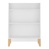Danya B. Steiner White 3-Tier Freestanding Bookshelf Contrasting Wood-Toned Legs New