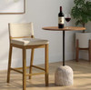 ARMEN LIVING YANELI 40.5 IN. H BAR HEIGHT LOW BACK WOOD STOOL - WHITE/AMBER GLOW