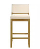 ARMEN LIVING YANELI 40.5 IN. H BAR HEIGHT LOW BACK WOOD STOOL - WHITE/AMBER GLOW