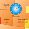 North America Satin Finish Full Color Time Zone Area Code Map, 24 by 36 Inch New