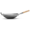 Carbon Steel Pow Wok Pan Authentic Hand Hammered 14" Flat Bottom B07QKHQ7BZ -NEW New