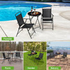 Backyard Expressions 3-Piece Folding Bistro Set –Outdoor Patio 2 Mesh Chairs