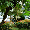 Yimisya 3Pack Crystal Suncatcher Window Rhombic Metal Cage Sun Catchers - Gold New
