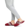 Jessica Simpson Women's Comfy Faux Fur House Slipper Scuff Foam, Burgundy, Large New
