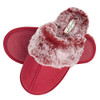 Jessica Simpson Women's Comfy Faux Fur House Slipper Scuff Foam, Burgundy, Large New
