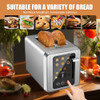 WHALL Touch Screen Toaster 2 Slice Stainless Steel Digital Timer Toasters New