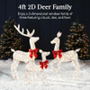 Best Choice Products 4ft 3-Piece 2D Lighted Christmas Deer Family Set - White New