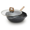 GREENLIFE NONSTICK 12” 5QT WOK WITH LID PFAS-FREE CC009252-001 - GRANITE BLACK