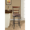 Hillsdale Furniture Charleston Ladder Back Swivel Counter Stool, Desert Tan/Gray New