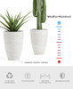 Glitzhome Oversized Planters Set of 2,Tall Flower Pots with Drainage Hole,19" H New