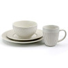B081TMT7Z7 Elama Market Finds 16 Piece Round Stoneware Dinnerware White - NEW New