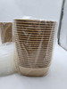 S. Dawezo 34 oz Kraft Paper Food Containers W/Lids 50 Pack - Natural Paper/Clear New