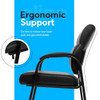 Oline Leather Guest Chair Padded Arms Reception Meeting Conference Waiting Room New