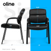 Oline Leather Guest Chair Padded Arms Reception Meeting Conference Waiting Room New