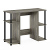 FURINNO JAYA COMPUTER STUDY DESK WITH OPEN STORAGE, FRENCH OAK GRAY/BLACK