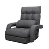 WAYTRIM Indoor Chaise Lounge Chair 6-Position Lazy Sofa Armrests - Charcoal New