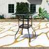 PatioFestival Outdoor Bistro Bar Table 2-Tier Glass Top B07V86XPQB - Black New