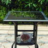 PatioFestival Outdoor Bistro Bar Table 2-Tier Glass Top B07V86XPQB - Black New