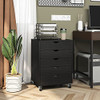 YITAHOME 5 Drawer Chest Mobile File Cabinet with Wheels Home Office - Black New