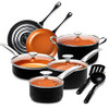 MICHELANGELO Pots and Pans Set 12 Pieces, Nonstick Copper Cookware Set New