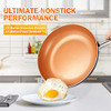 MICHELANGELO Pots and Pans Set 12 Pieces, Nonstick Copper Cookware Set New