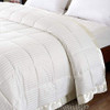 Lightweight Down Alternative Blanket with Satin Trim King/Cal King Size Ivory New