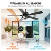 PARROT UNCLE 52" WOODEN 5-BLADE MODERN CEILING FAN WITH LIGHT AND REMOTE - BLACK