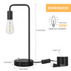 OLOV INDUSTRIAL TABLE LAMP WITH DUAL USB CHARGING PORTS - BLACK