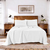 KATHY IRELAND HOME LYOCELL & LINEN BLEND 4-PIECE SHEET SET - CAL KING - WHITE New