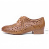 Mona flying Women's Leather Perforated Lace-up Oxfords Brogue Derby Shoes